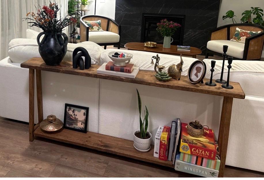 Sofa Table | Console Table | Barn Wood | Farmhouse | Accent Furniture | Skinny Table | Entryway Table | Table With Shelf | Foyer | Rustic