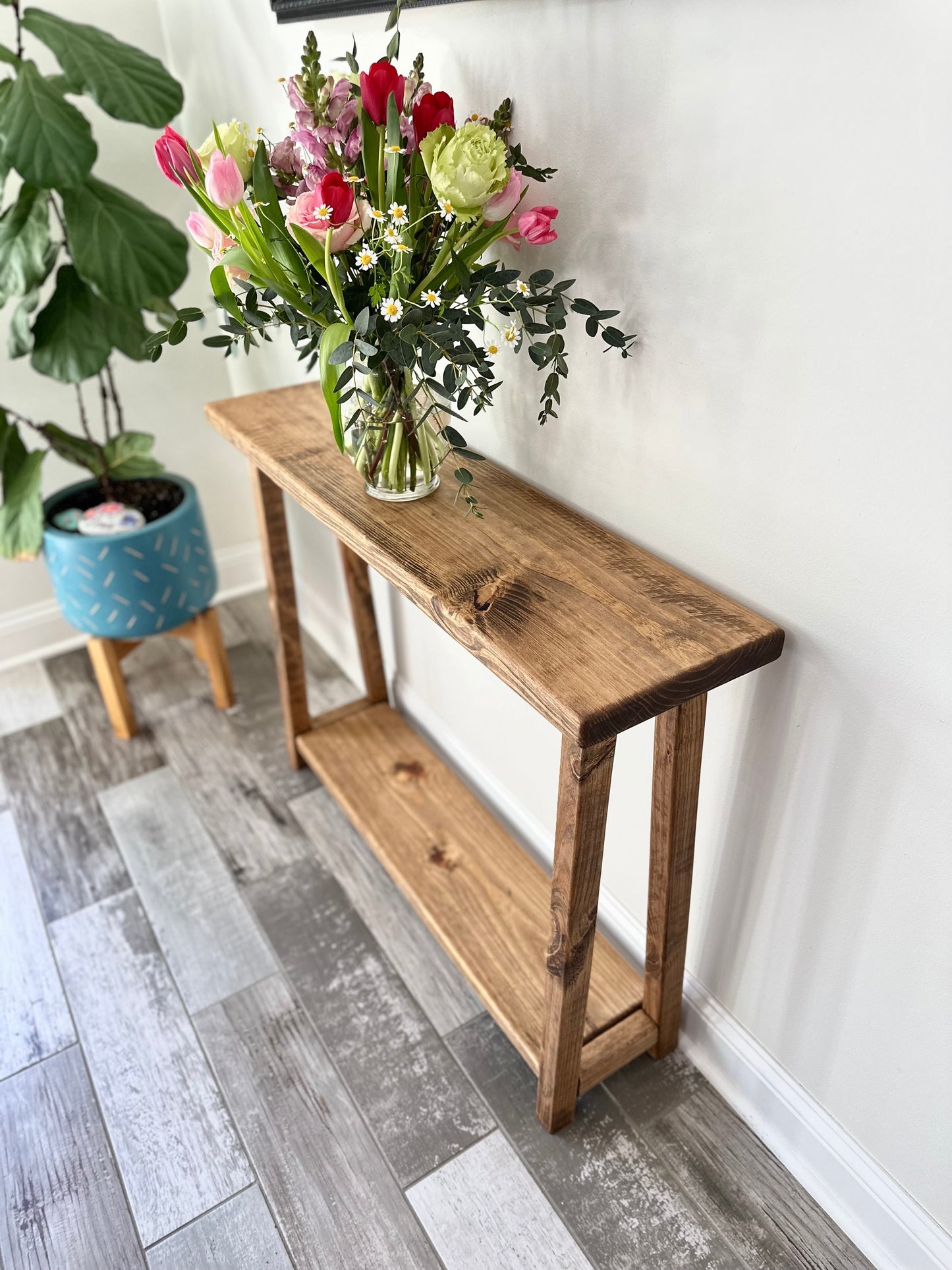 Sofa Table | Console Table | Barn Wood | Farmhouse | Accent Furniture | Skinny Table | Entryway Table | Table With Shelf | Foyer | Rustic