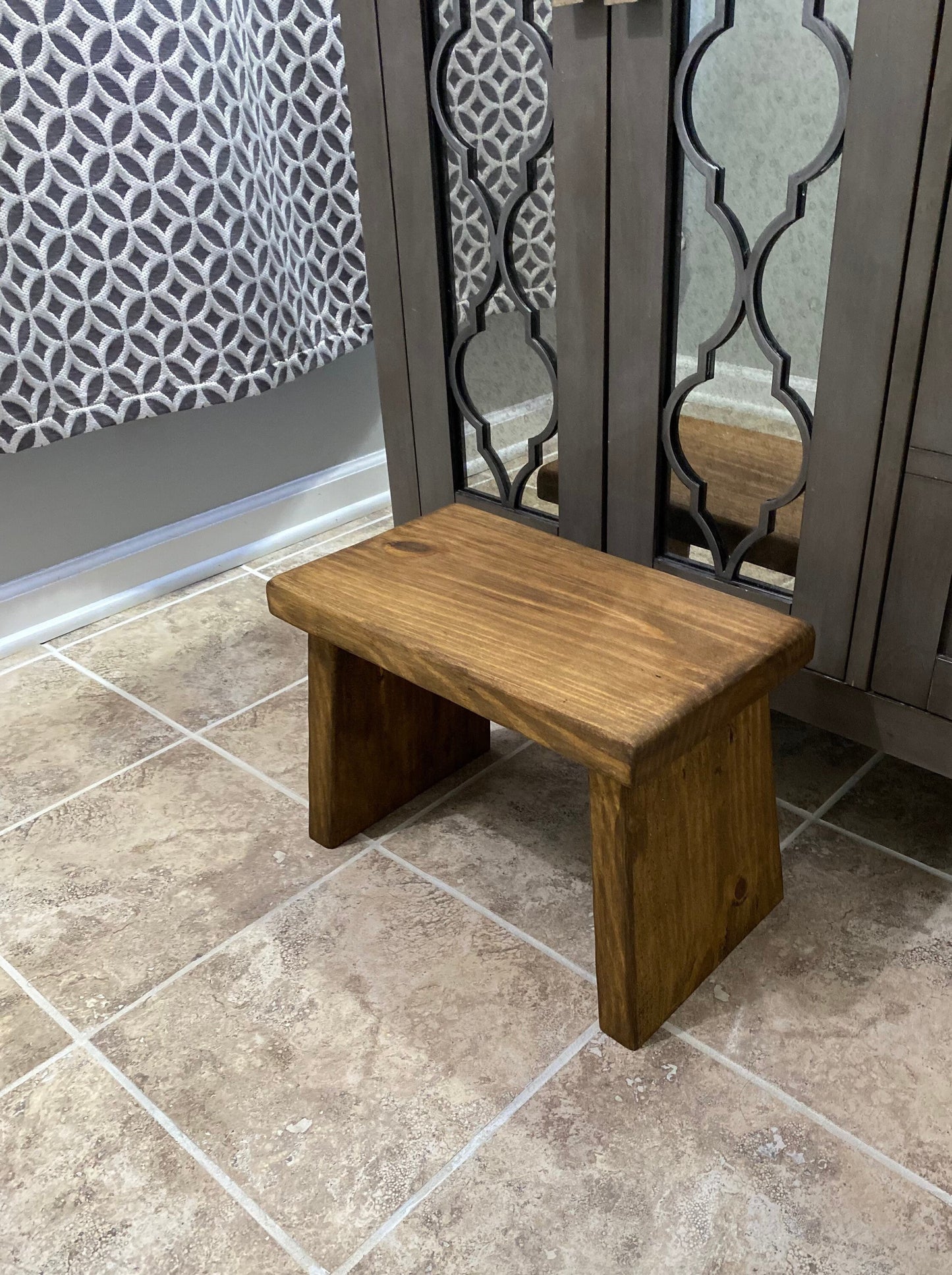 Hand made farmhouse stool | Step stool | Decorative furniture | Wood Stool | Sitting bench | Adult or children | Kitchen stool | Foot stool