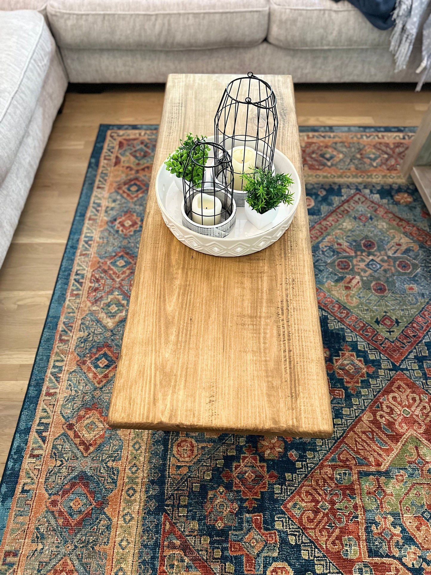 Handcrafted Farmhouse Coffee Table | Living Room Furniture | Rustic Table | Real Wood | Rectangle | Large Table | Small Table | Modern |