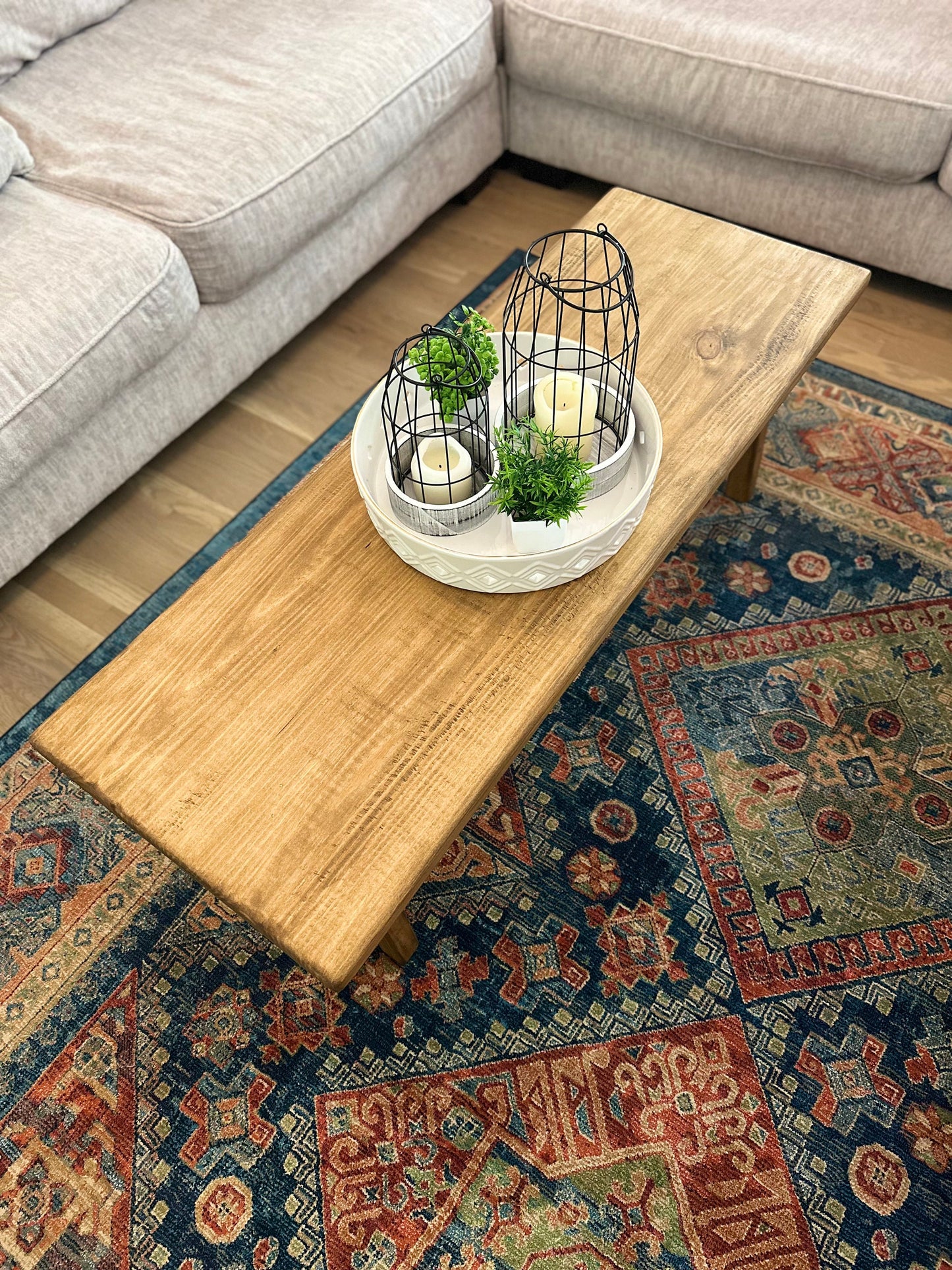 Handcrafted Farmhouse Coffee Table | Living Room Furniture | Rustic Table | Real Wood | Rectangle | Large Table | Small Table | Modern |